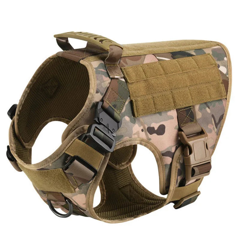 Harnais pour chien de couleur camouflage durable et résistant tactique parfait pour les chiens. Image produit Boutiquechien