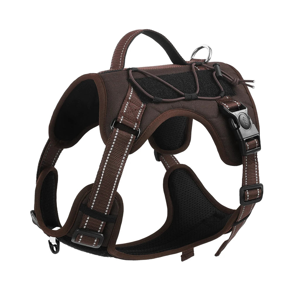 Harnais chien résistant et durable de couleur brun pour tous les chiens. Image produit Boutiquechien