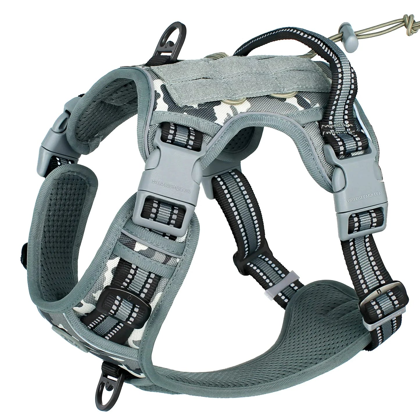 Harnais tactique camouflage de couleur gris. Image produit Boutiquechien