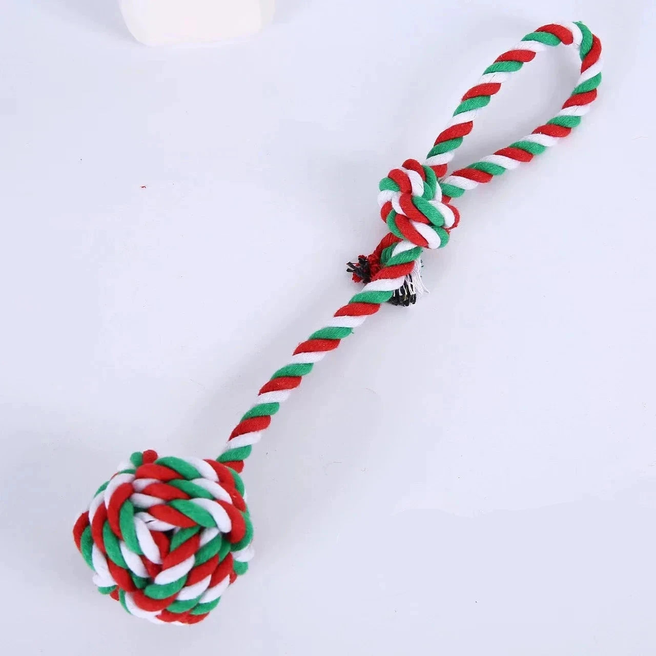 jouet en corde avec poigne et balle. Parfait pour jouer avec votre chien. Image produit Boutiquechien