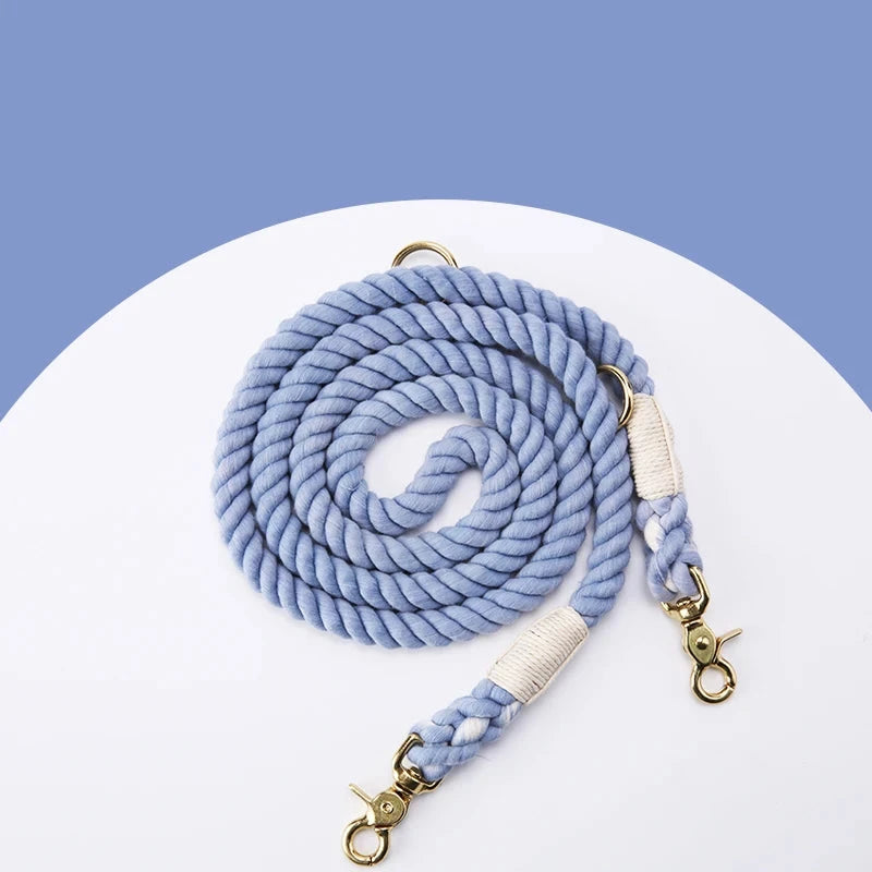 laisse corde multi couleurs pour chien  bleu de boutiquechien