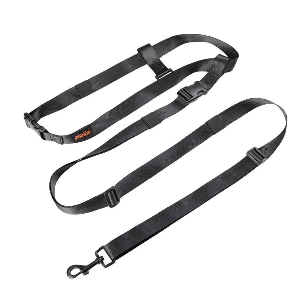 laisse canicross noir en nylon résistant. Image produit Boutiquechien