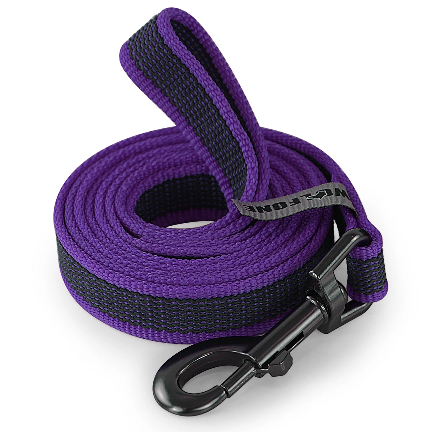 Laisse chiot nylon de couleur violet et noir. Image produit Boutiquechien