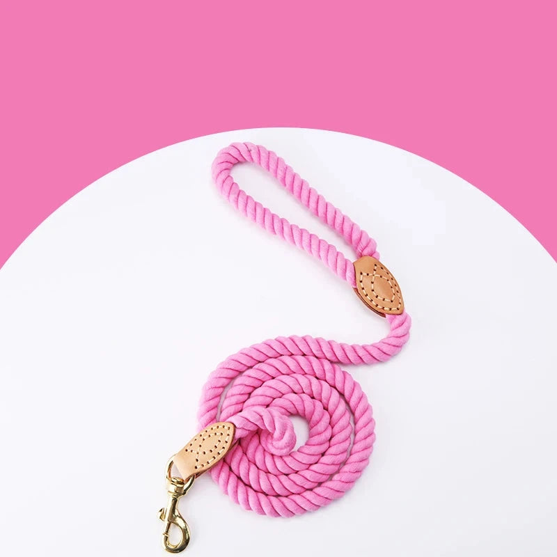 laisse corde multi couleurs pour chien  rose de boutiquechien