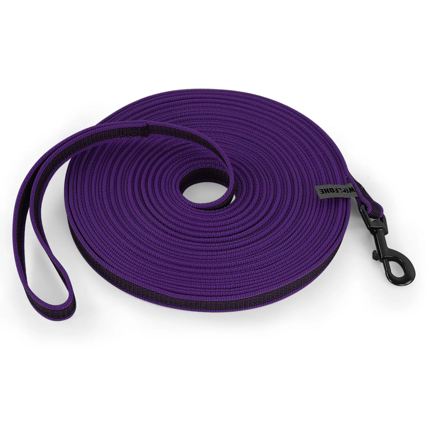 laisse pour chiot violet en nylon résistant de couleur violet et noir. Image produit Boutiquechien