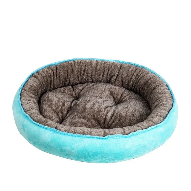 panier rembourré gris avec extérieur du panier bleu. Le panier moelleux bleu est rembourré pour les chiens. Image produit boutiquechien