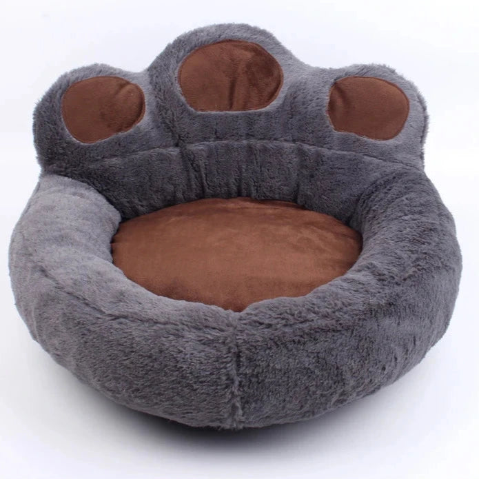 panier pour chien de couleurs brun et noir en forme de patte. Panier pour chien xl parfait pour les grands chiens. Image produit boutiquechien
