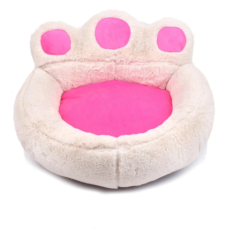 panier pour chien en forme de patte xl pour chien. Panier rose et blanc pour grand chien. Image produit boutiquechien