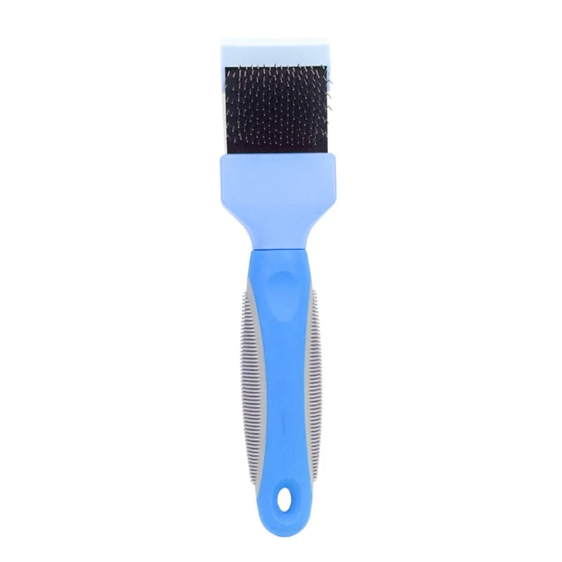 petite brosse double pour chien de couleur bleu. Image produit Boutiquechien