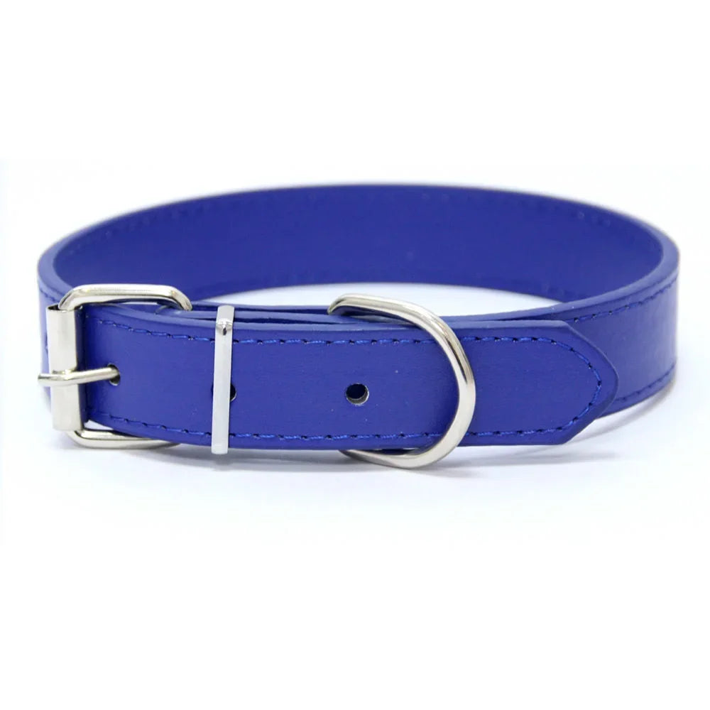 collier pour chiot bleu de style cuir. Image produit Boutiquechien
