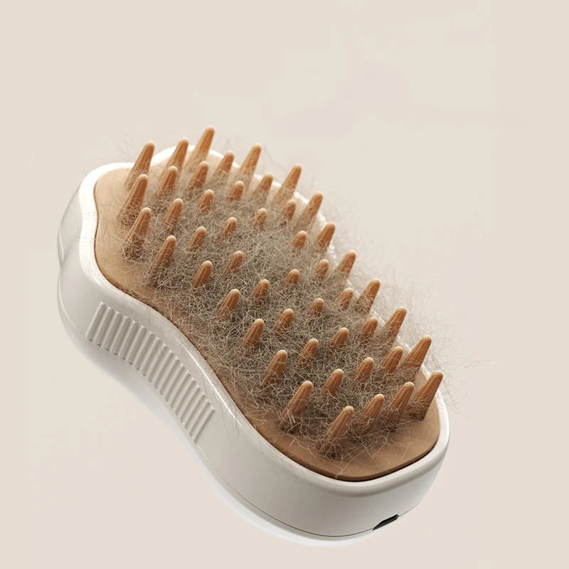 brosser à poil pour chien qui envoie de la vapeur. Brossage efficace et pratique de couleurs brun et blanc. Image produit Boutiquechien