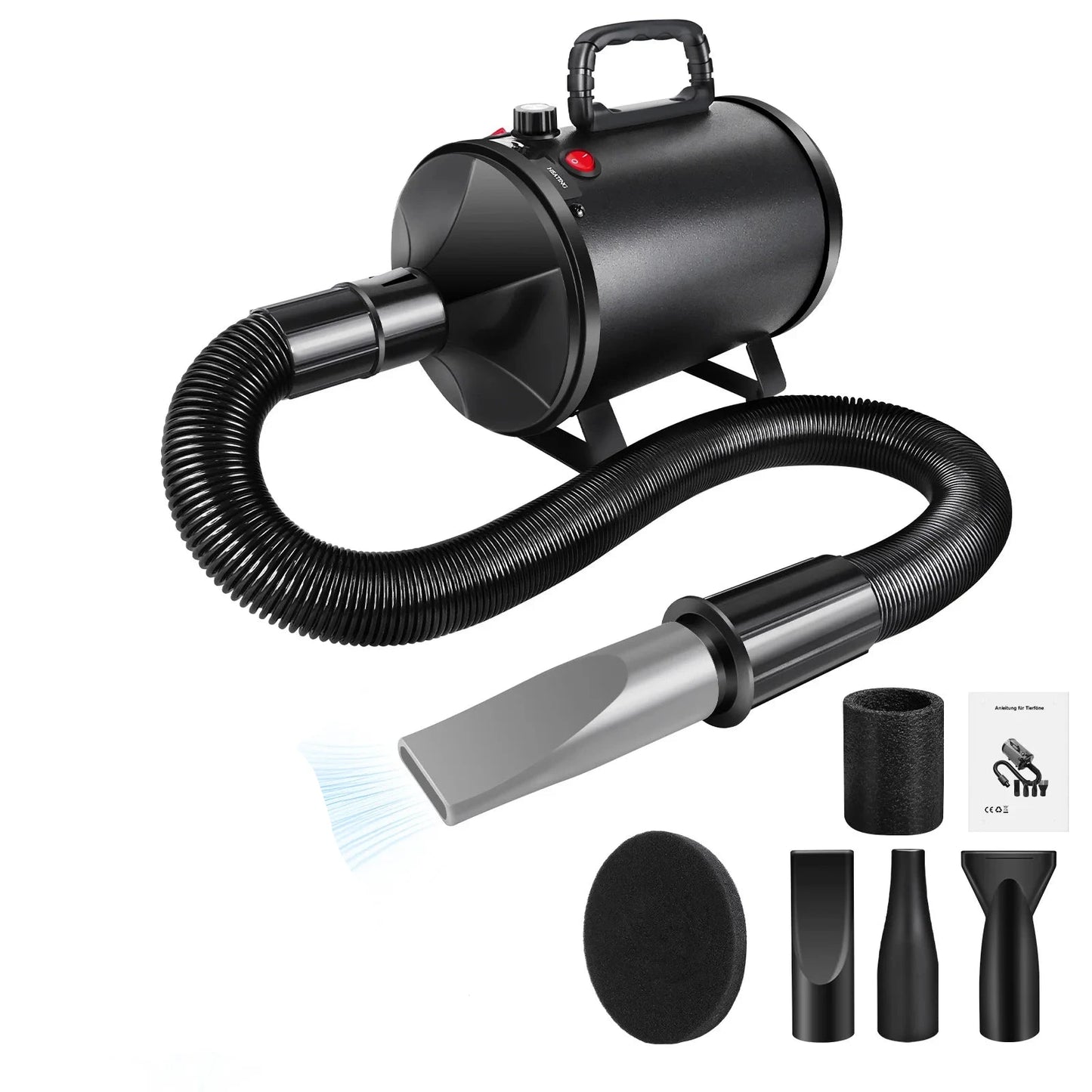 pulseur chien noir de 2800W pour professionnel. Pulseur chien de Boutiquechien