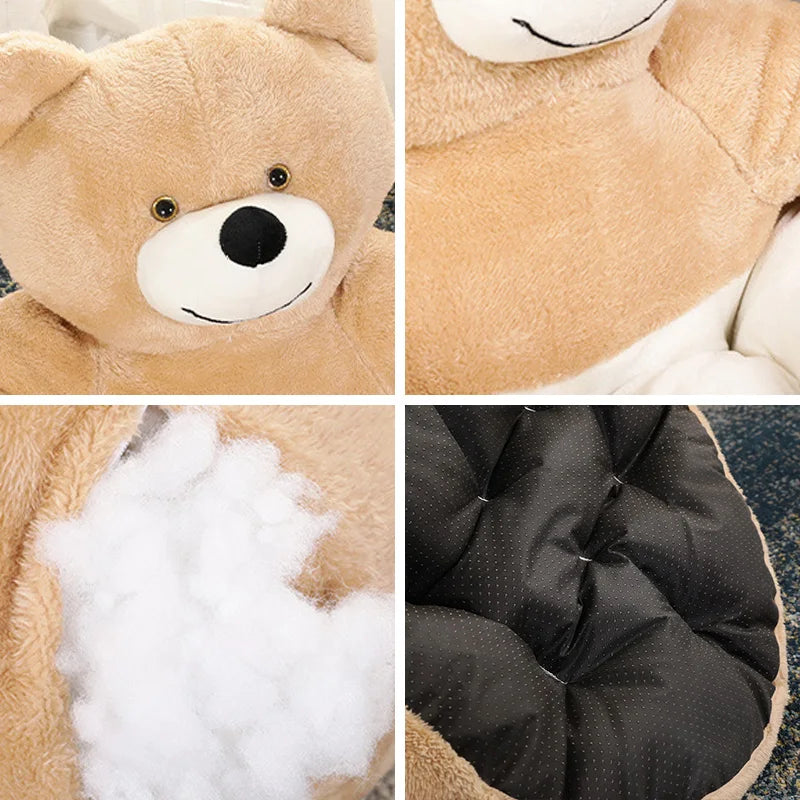 Qualité du panier chien de couleur beige en forme d'ours. Image produit Boutiquechien