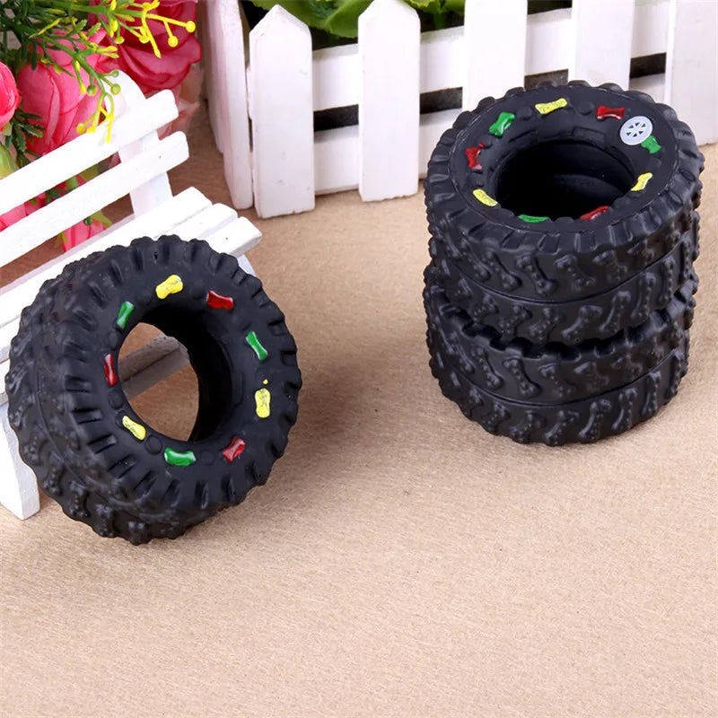 jouet pour chien en forme de roue résistant et durable de couleur noir. Image produit Boutiquechien