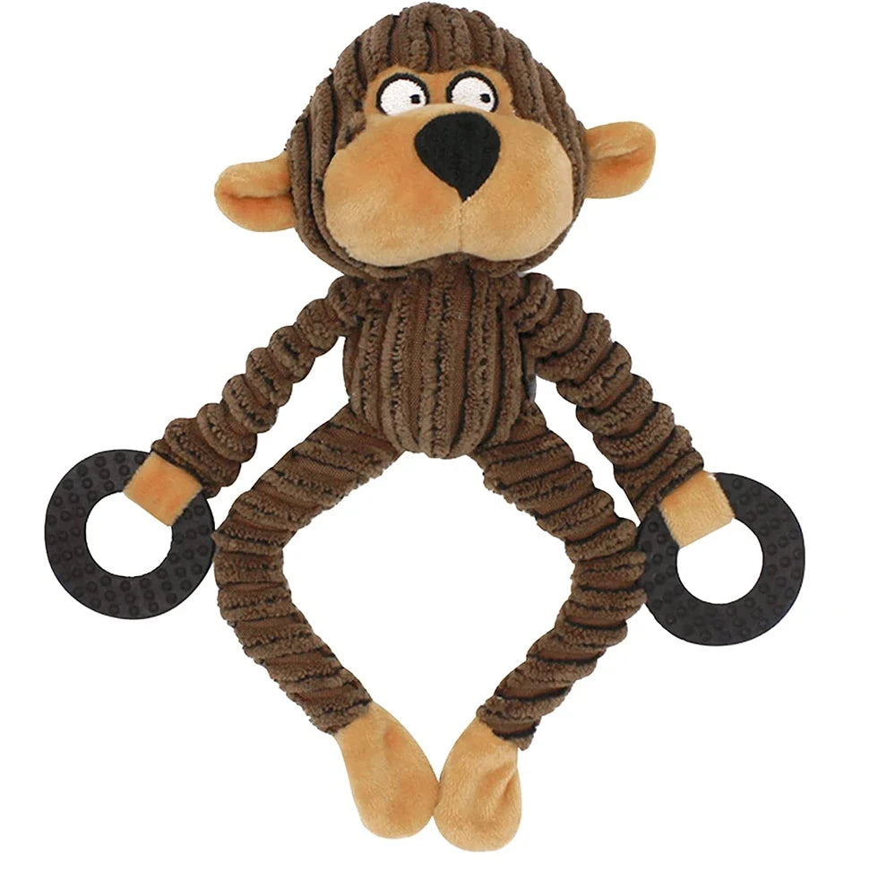 jouet résistant en forme de singe pour chien en forme de seige résistant. Image produit Boutiquechien