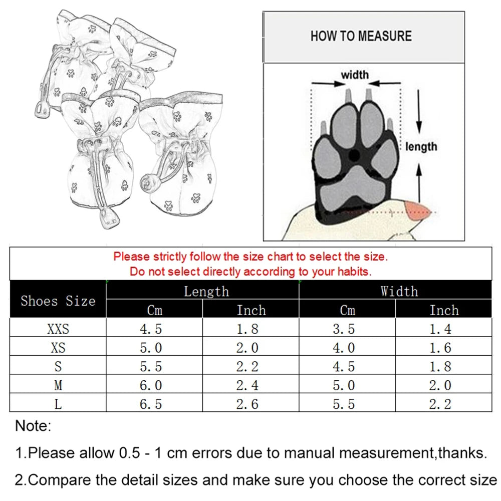 Tableaux total des dimensions des bottes our chiens. Image prpduit Boutiquechien
