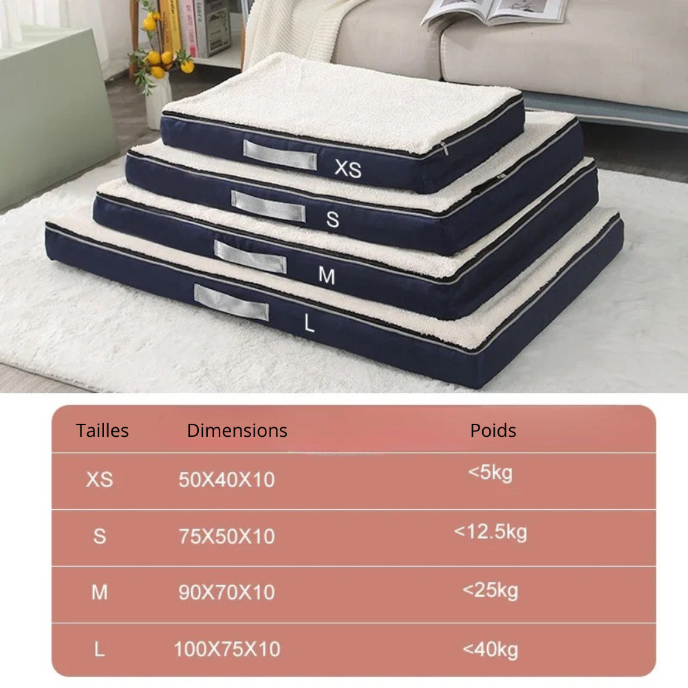 Tailles du tapis chien de XS à L. Image produit Boutiquechien