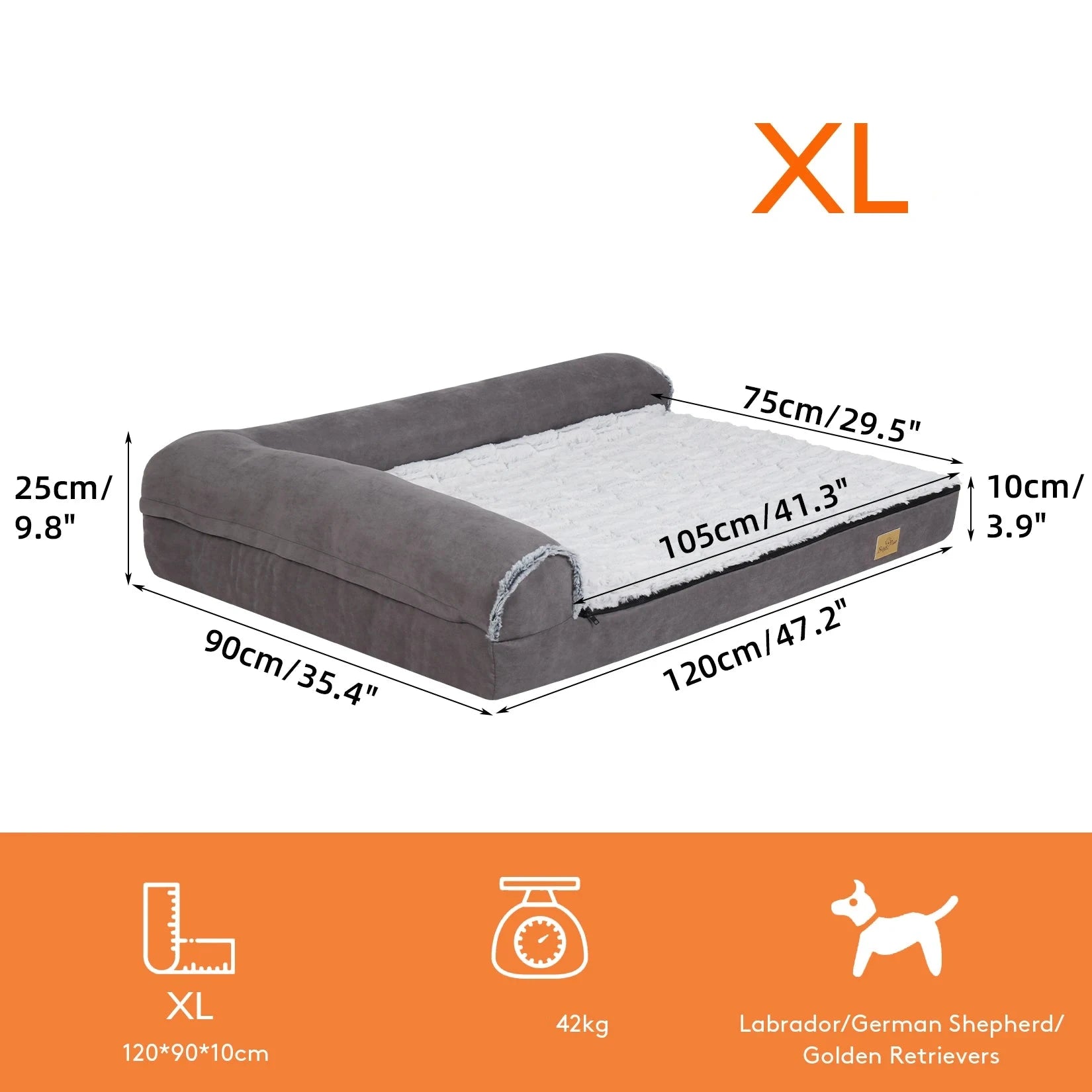 dimension du tapis chien de taille XL. Le tapis chien est de 120 Cm de long parfait pour tous les chien. Image produit Boutiquechien