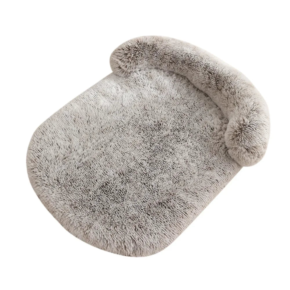 tapis chien de couleur gris foncé" avec oreiller en forme de boudin. Image produit Boutiquechien