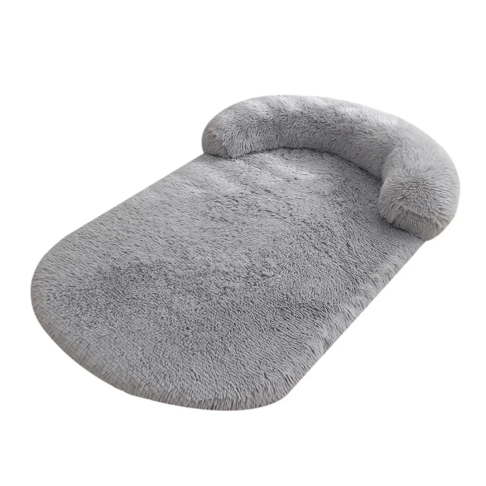 tapis chien de couleur gris avec oreiller en forme de boudin. Image produit Boutiquechien