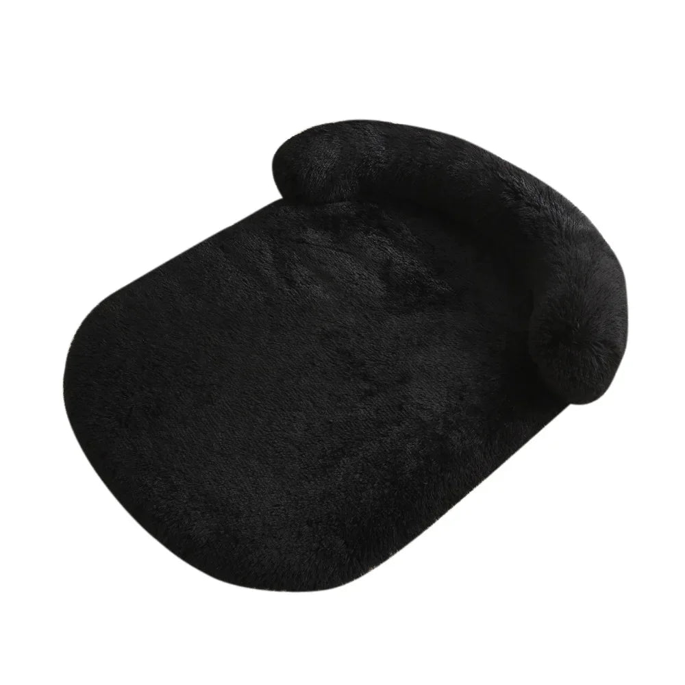 tapis chien de couleur noir avec oreiller en forme de boudin. Image produit Boutiquechien