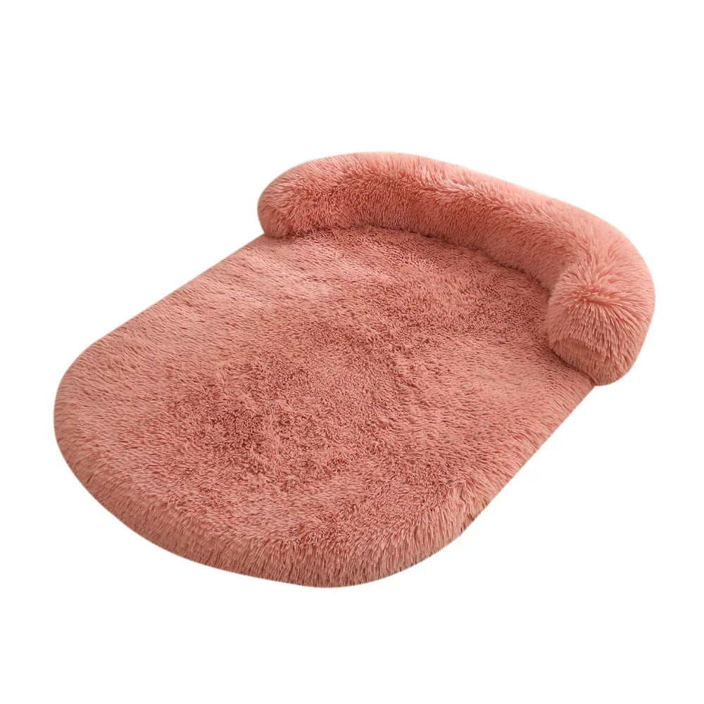 tapis chien de couleur saumon avec oreiller en forme de boudin. Image produit Boutiquechien