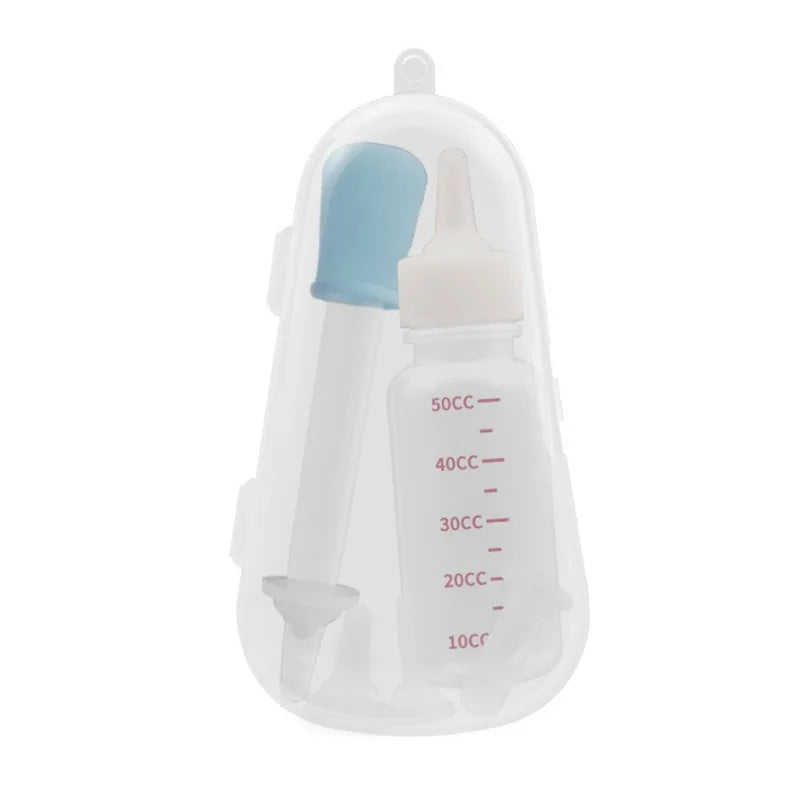set de biberon chiot de couleur bleu en packaging.Image produit Boutiquechien