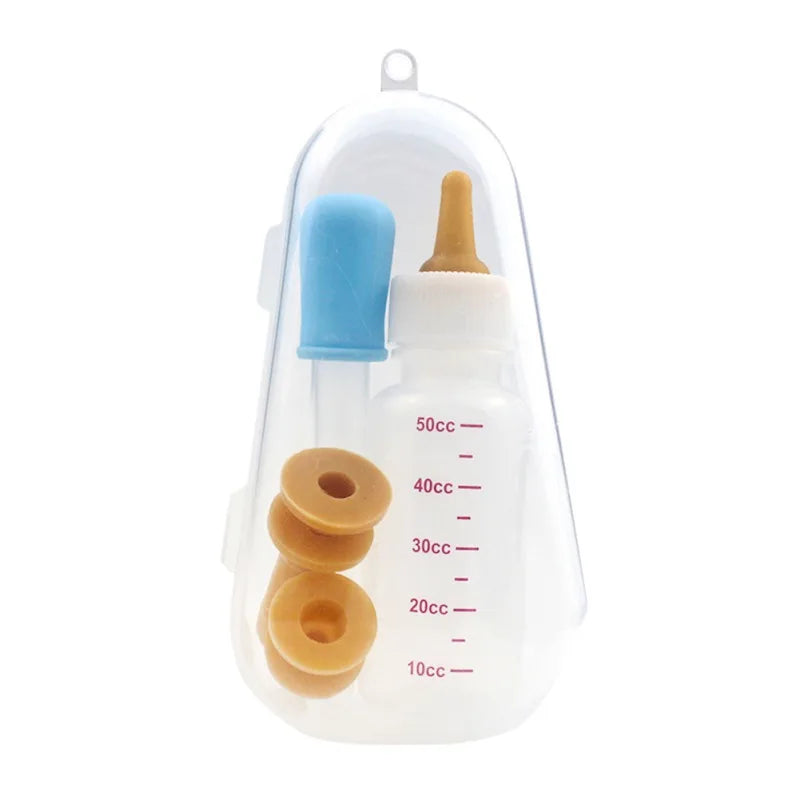 Biberon, chiot de couleur bleu en packaging. Imager produit Boutiquechien