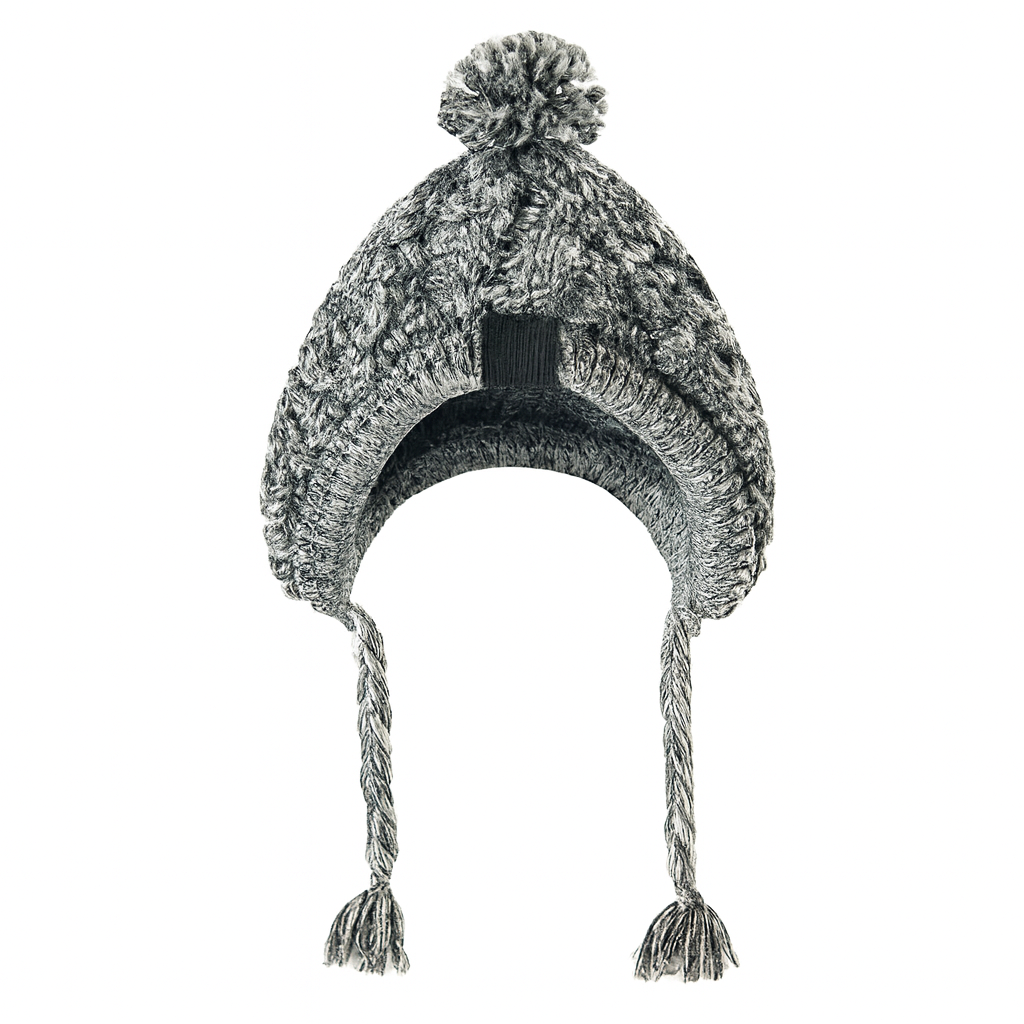 Bonnet pour chien avec pompons de couleur gris. Image produit Boutiquechien