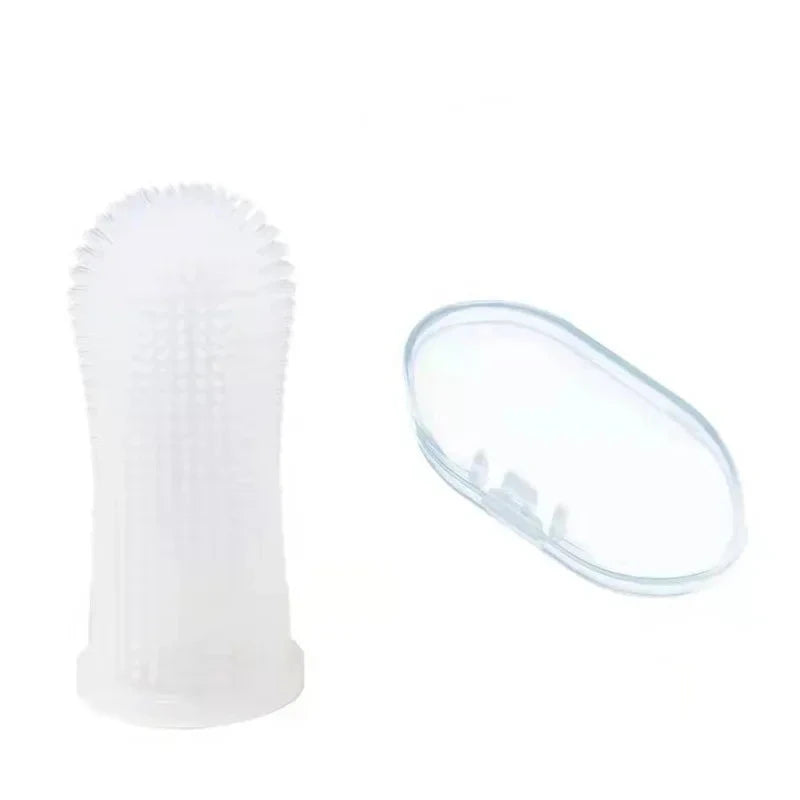 Brosse a dent chien de couleur blanc 360 avec boite de rangement incluse. Image produit Boutiquechien