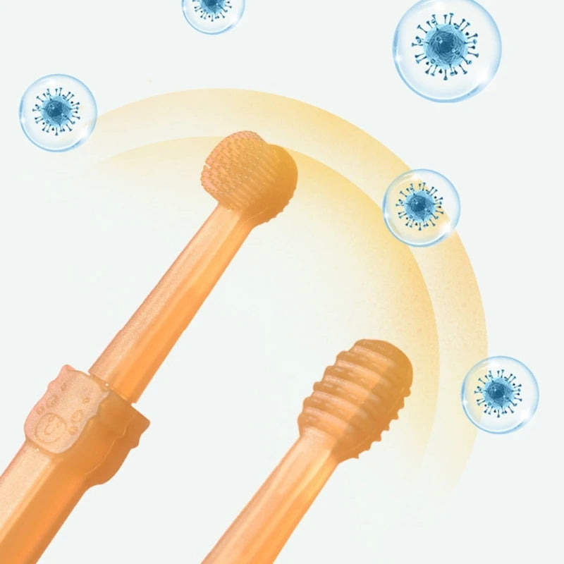 Brosse a dent pour chien en caoutchouc hygiénique orange. Image produit Boutiquechien