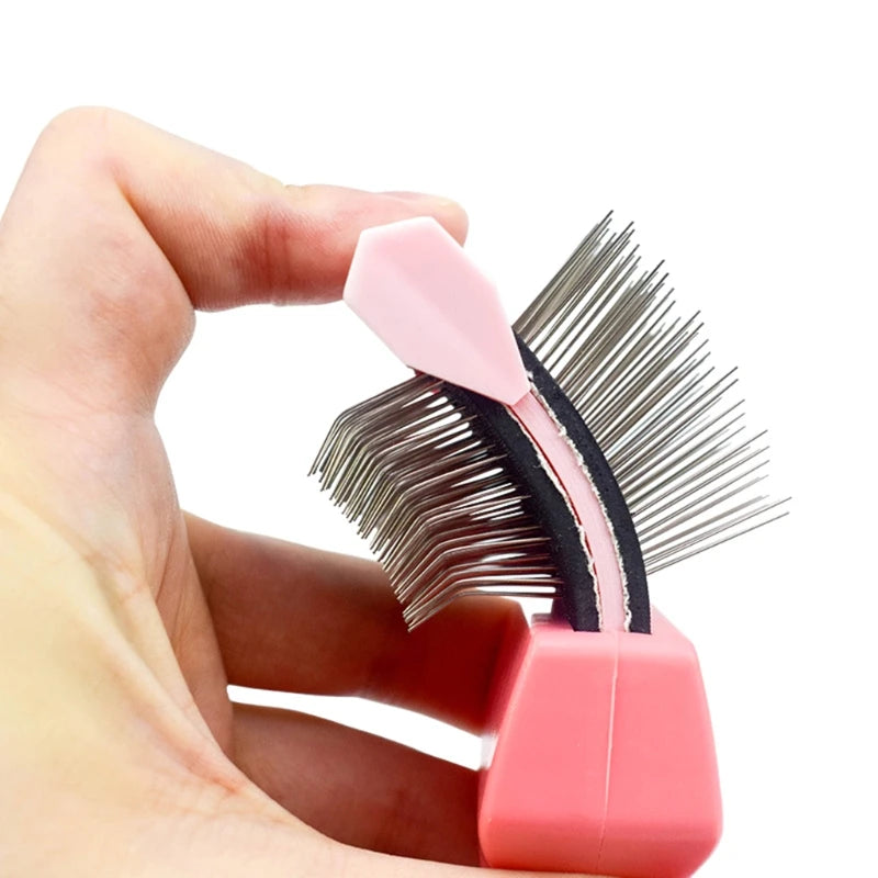 brosse pour chien flexible de couleur rose. Image produit Boutiquechien