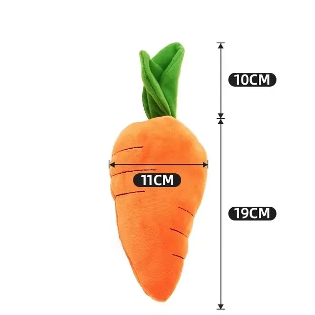 carotte pour chien orange moelleux et doux pour les grands chien. Image produit Boutiquechien de 29 cm