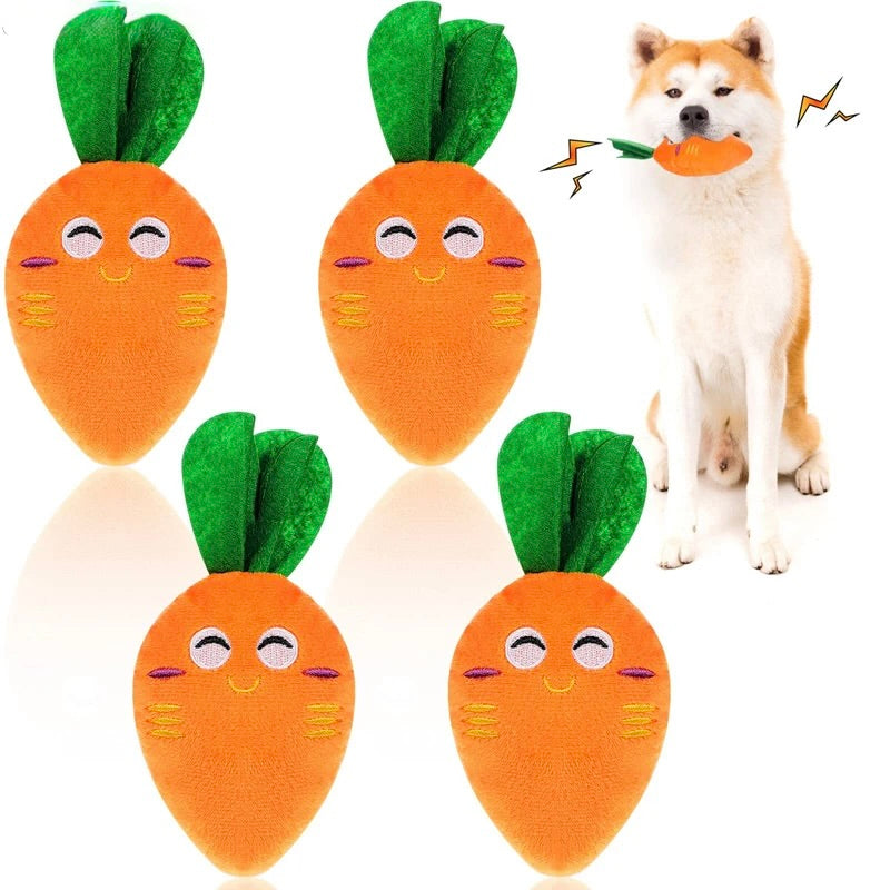 Peluche carotte de couleur orange pour chien de boutiquechien