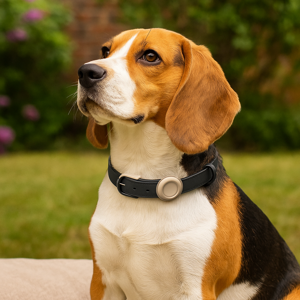 Chien portant un collier chien pour AirTag de Boutiquechien