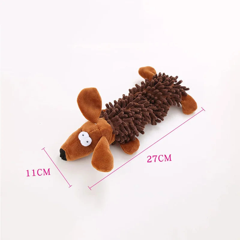 dimension de la peluche chien pour chien de 27m de long. La peluche est parfaite pour jouer avec votre chien. Image produit Boutiquechien