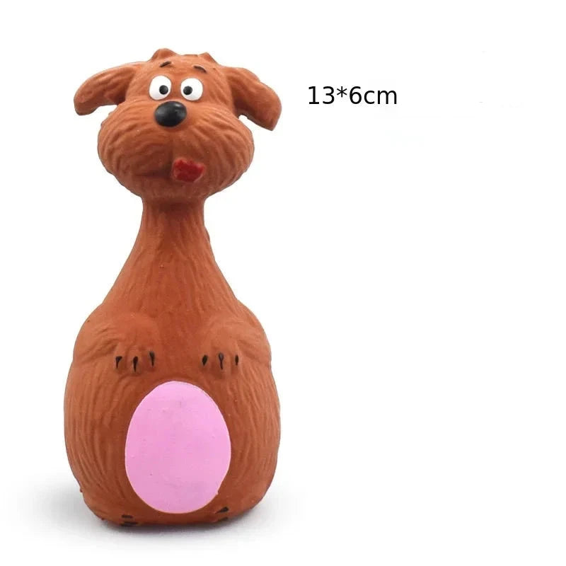 Chien brun en caoutchouc pouet pouet. Image produit Boutiquechien