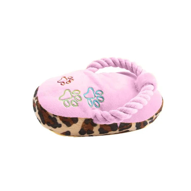 chausson renforcé pour chiot de couleur rose et léopard. Image produit Boutiquechien