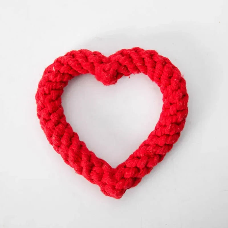 coeur rouge en corde resistant pour chien de Boutiquechien