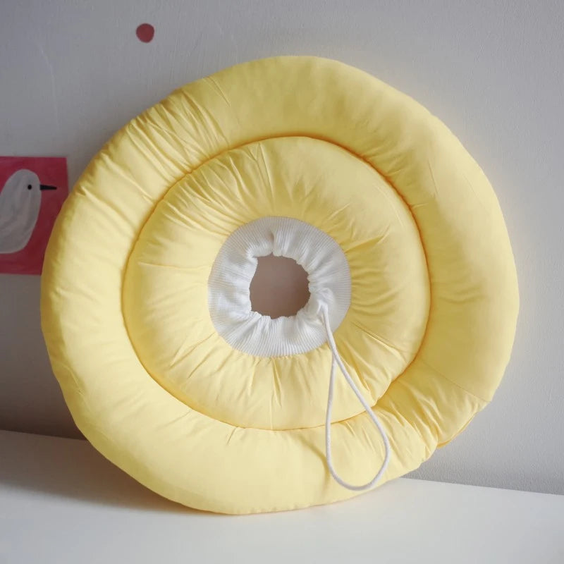 Collerette pour chien de couleur jaune ronde. Image produit Boutiquechien