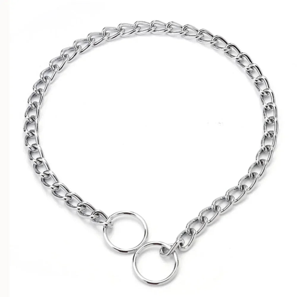 Collier pour chien étrangleur de couleur gris résistant. image produit boutiquechien