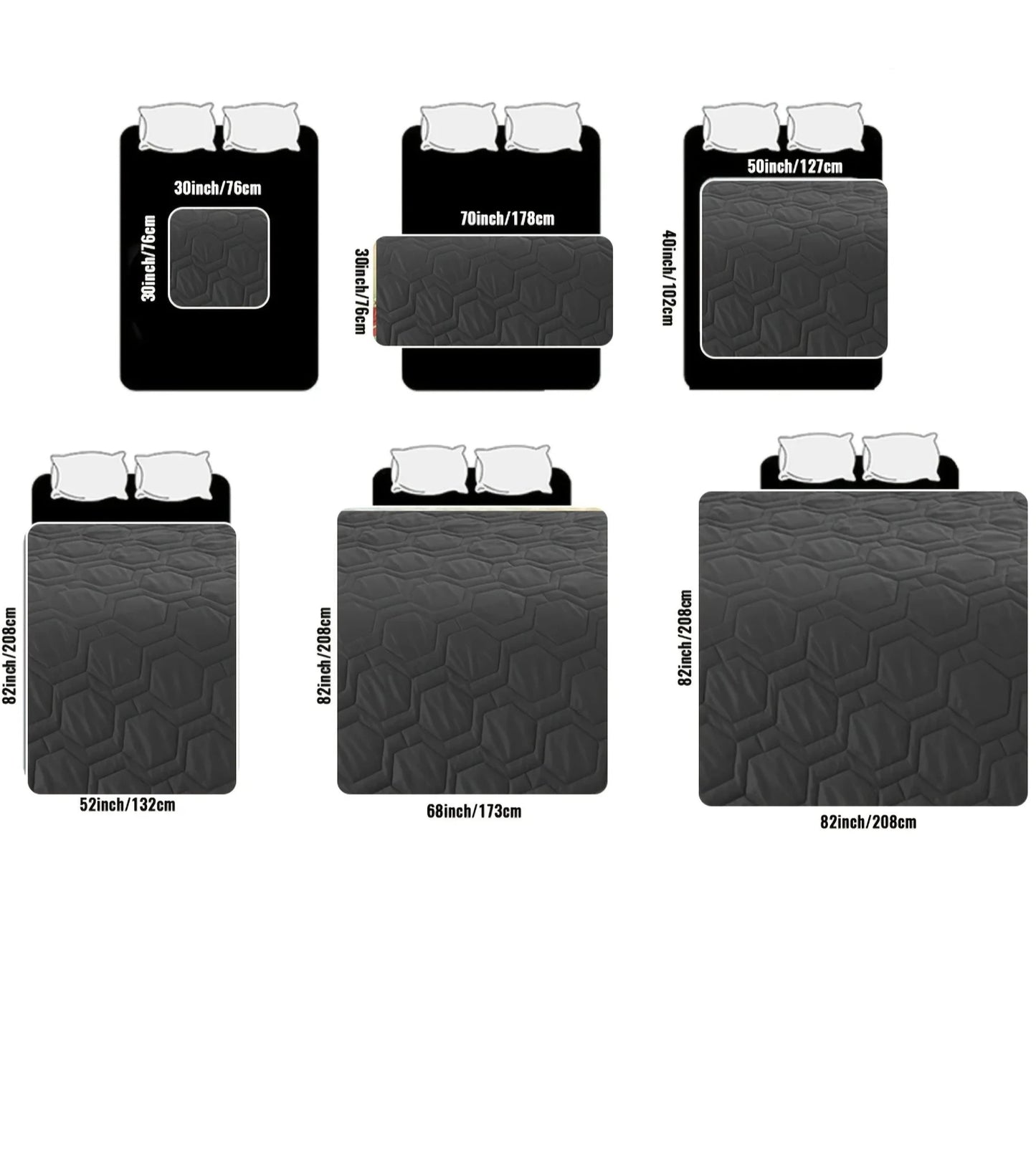 toutes les dimensions du tapis de protection pour les lits et canapé. Image produit Boutiquechien
