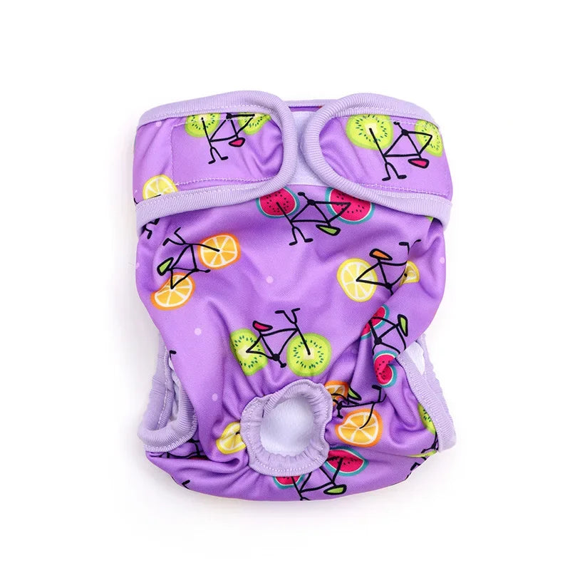 couche culotte pour chien de couleur violette avec des vélos dessus. Image produit Boutiquechien