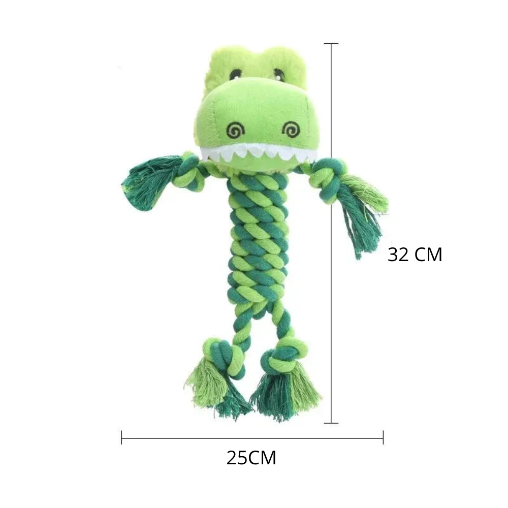 crocodile dimension de la peluche pour chien de couleur vert de 32cm. image produit Boutiquechien