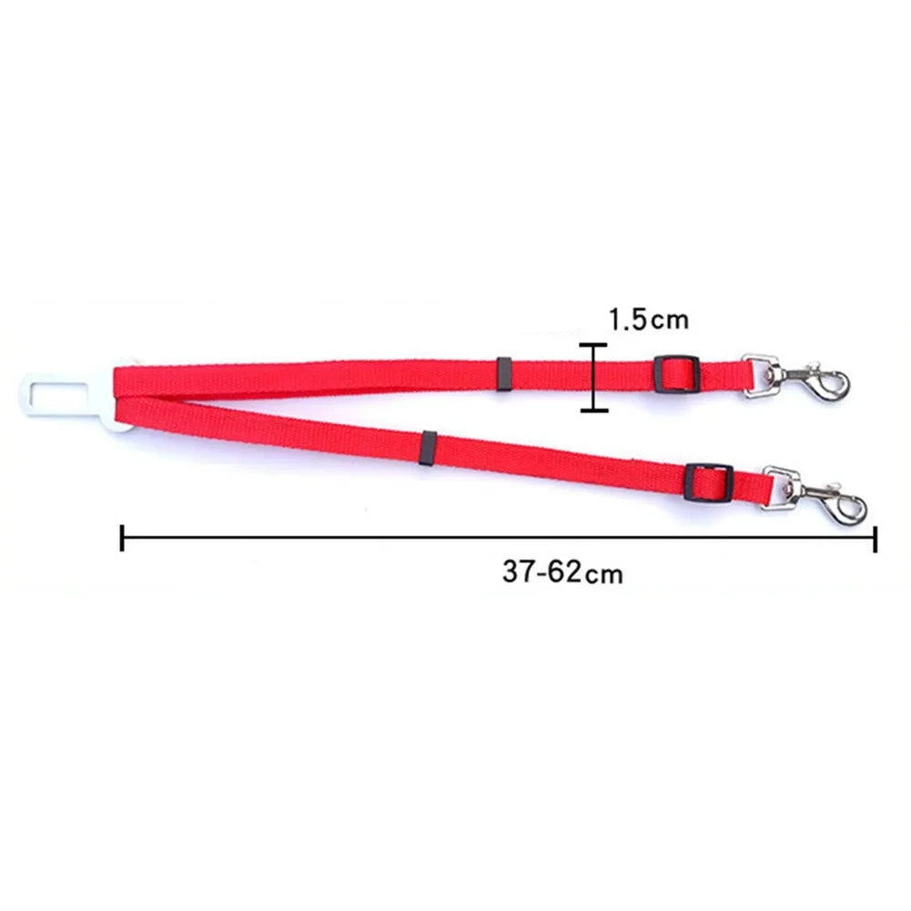 dimension total de la laisse de securite pour chien de couleur rouge avec toutes les tailles. Image produit Boutiquechien