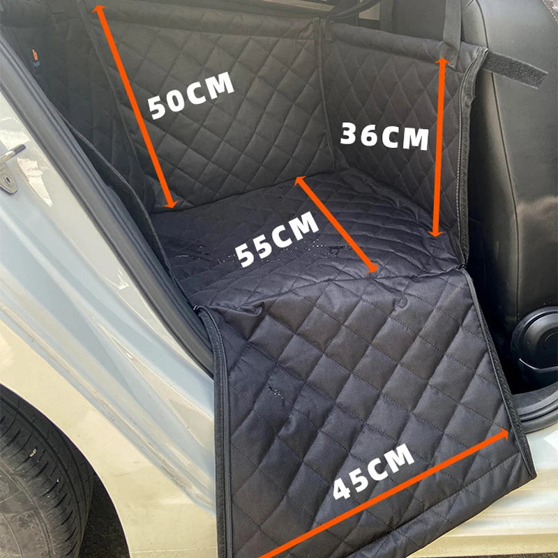 protection de siège pour chien de couleur noir avec toutes les dimensions du produit de boutiquechien