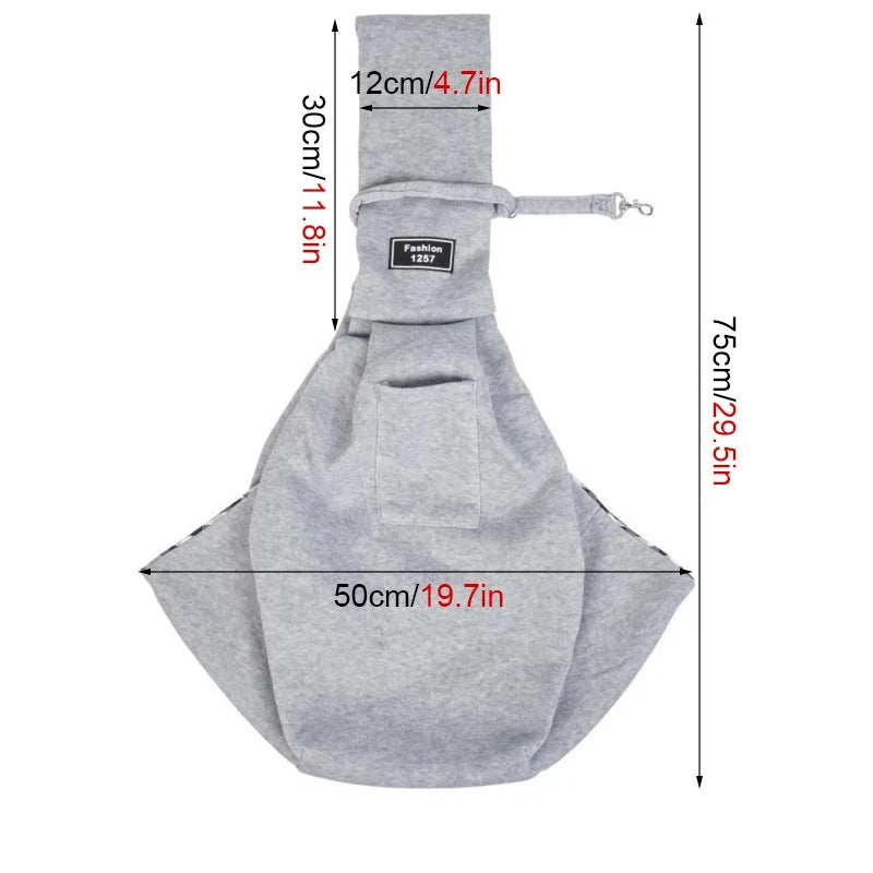 dimension total du sac en bandoulière de couleur gris avec toutes les tailles. Image produit Boutiquechien