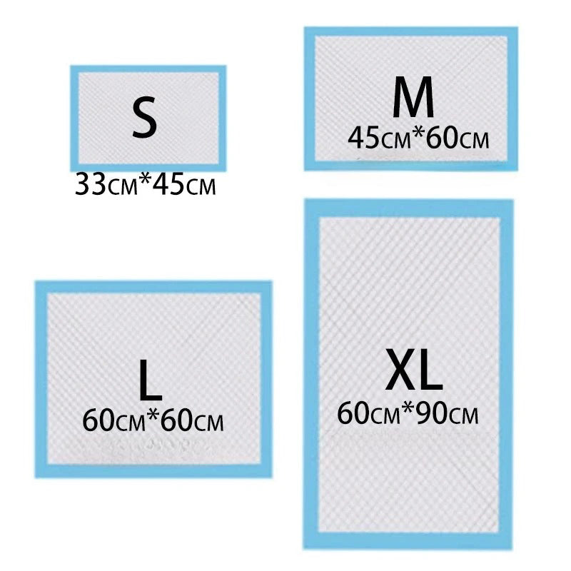 dimensions des tapis de propreté pour chien de taille S à XL. Image produit Boutiquechien