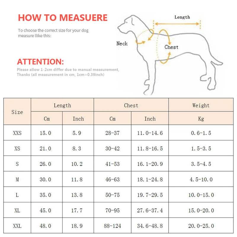 dimensions total du gilet de sauvetage pour chien en forme de tableau. Image produit Boutiquechien