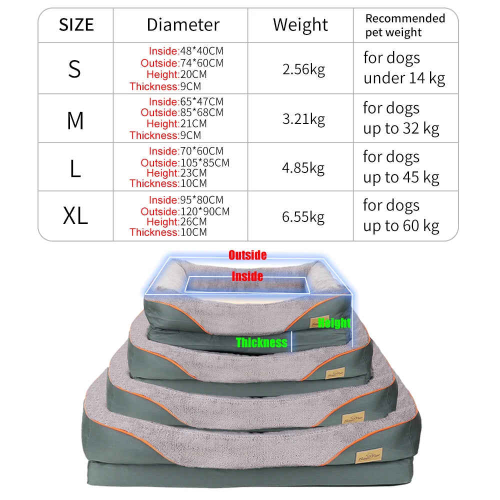 le panier pour chien orthopédique gris possède 4 tailles différentes de S à XL. image produit boutiquechien